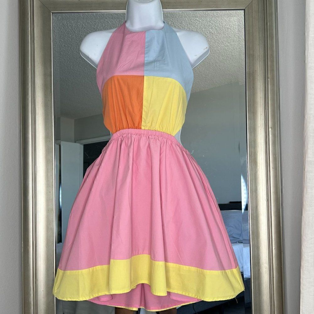 ANNA GRACE Color-Block Mini Dress Size M